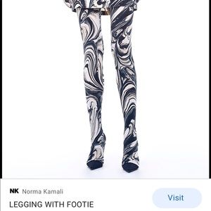 Norma Kamali Swirl Legging With Footie